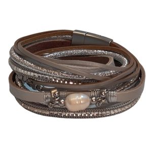 Layered silver wrap bracelet